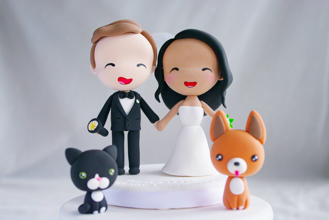 Adorno Para Tarta De Boda Con Diseño De Gran Danés Para Novios/amantes De Los Perros/adorno Divertido Y Adorable Para Tarta - México