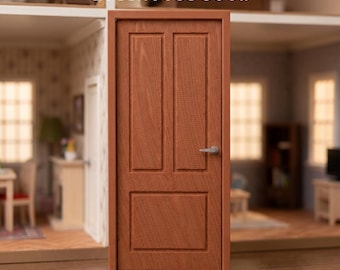 1:12 Scale Miniature Textured Door | Realistic Opening Dollhouse Interior Door