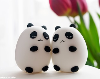 Panda bruidstaart topper | Net getrouwd taarttopper beeldje | Leuke bruidstaarttopper | Slapende dieren | Huwelijkscadeau voor Panda-liefhebbers