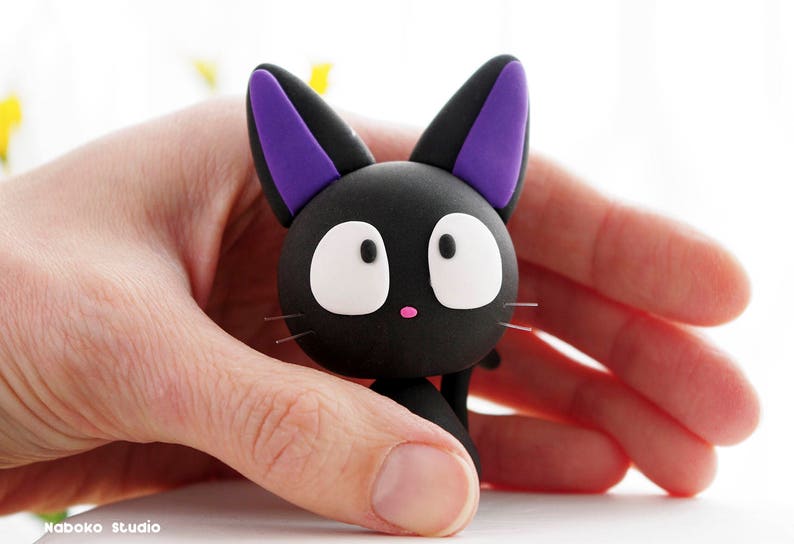 Jiji valentine's day card printable Jiji Black Cat Figurine / Birthday Cake Topper / Anime | Etsy