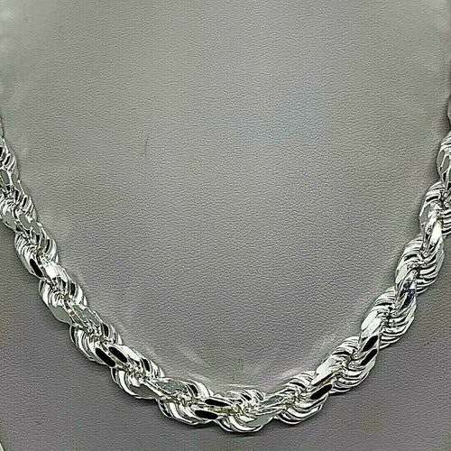 Silver Rope Chain Necklace / 925 Sterling Silver / 16 18 20 22 - Etsy