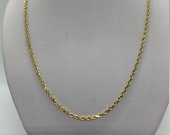 14k Rope Chain. Women's Necklace, Women's Rope chain. Men's Rope chain. 14k Gold Chain, Solid Gold Rope. 2mm. Gold Necklace. Holiday gift