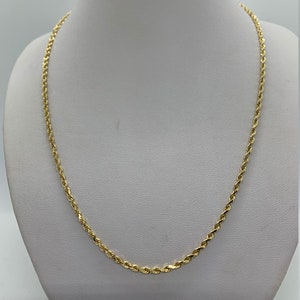 14k Rope Chain. Women&#39;s Necklace, Women&#39;s Rope chain. Men&#39;s Rope chain. 14k Gold Chain, Solid Gold Rope. 2mm. Gold Necklace. Holiday gift