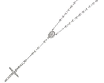 White Gold Rosary for Men | Etsy