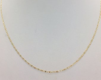 10K Tricolor Solid Gold Valentino Chain Women's Necklace 1mm Size 16"-24"