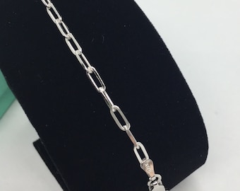2.5mm 925 Sterling Silver Women's Paper Clip Link Bracelet | Etsy