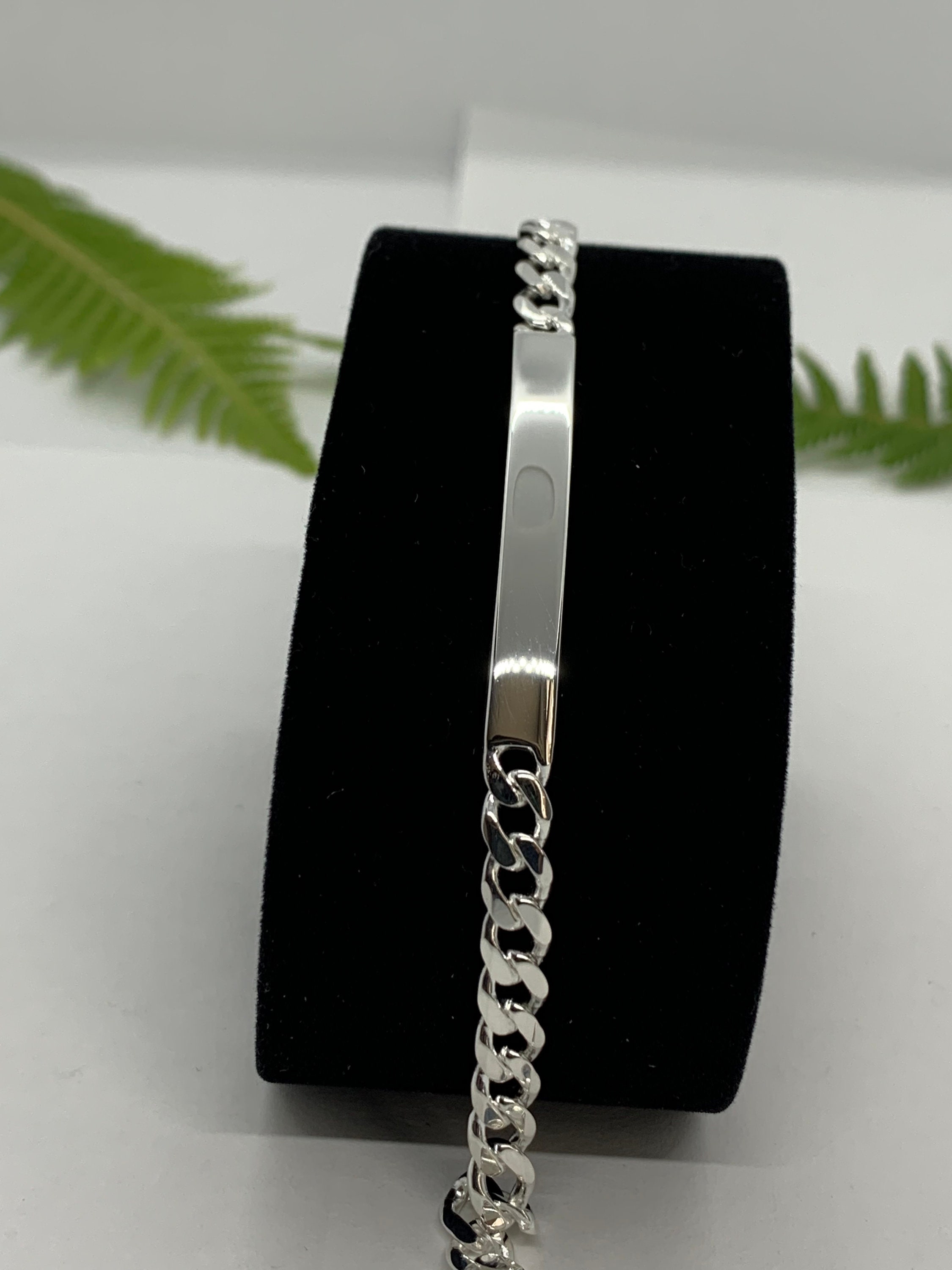 6mm 925 Sterling Silver Men's Women's Cuban Link ID Bracelet 7