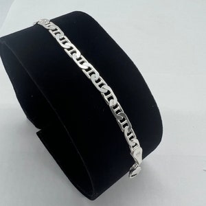 Women&#39;s Men&#39;s Sterling Silver Bracelet Mariner link Bracelet 4.6mm Anchor link 7&quot; 8&quot; custom lengths available