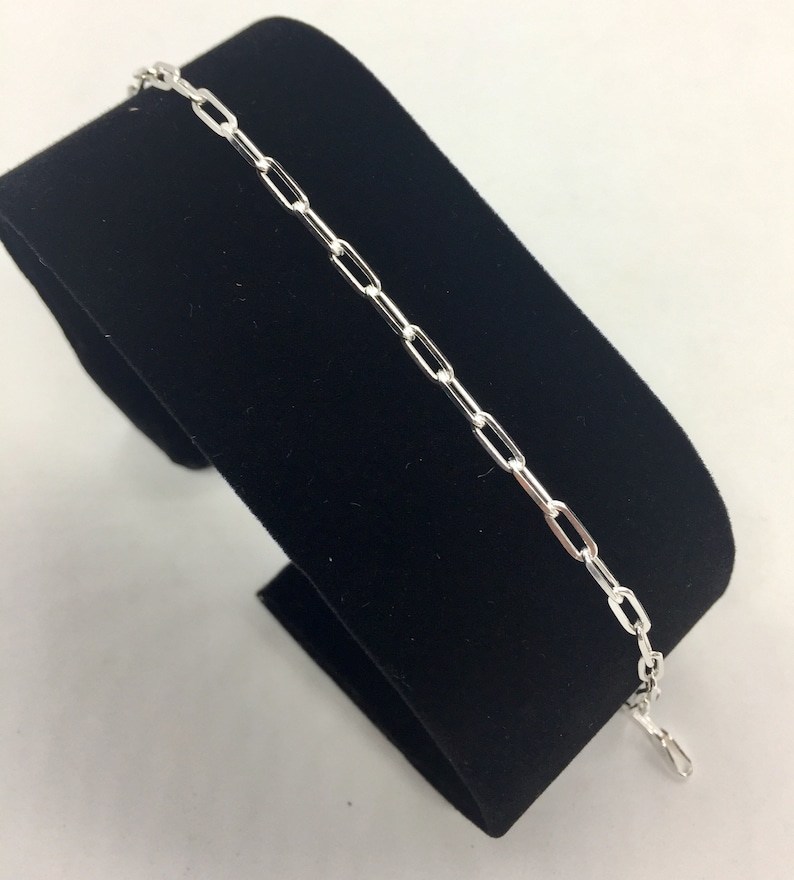 3mm 925 Sterling Silver Women's Paper Clip Link Bracelet Etsy
