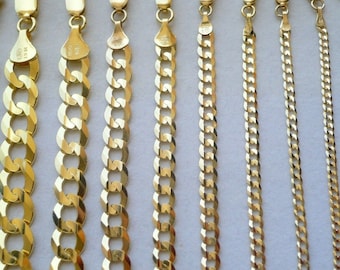 Cuban Link Chain 14K Solid Gold 2mm-9.5mm Men's Women's Necklace Chain 16" - 30" CUSTOM LENGTHS OFFERED