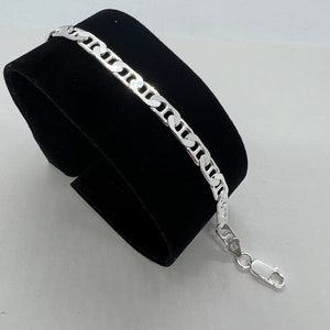 Women&#39;s Men&#39;s Sterling Silver Bracelet Mariner link Bracelet 5.8mm Anchor link 7&quot; 8&quot; 9&quot;