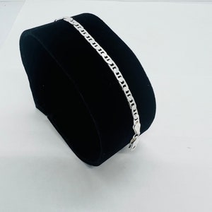 Women&#39;s Men&#39;s Sterling Silver Bracelet Mariner link Bracelet 3.7mm Anchor link 7&quot; 8&quot;