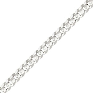 14K Solid White Gold 5mm Curb/Cuban Link Chain Necklace Women&#39;s/ Men&#39;s Size 20&quot;,22&quot; and 24&quot;