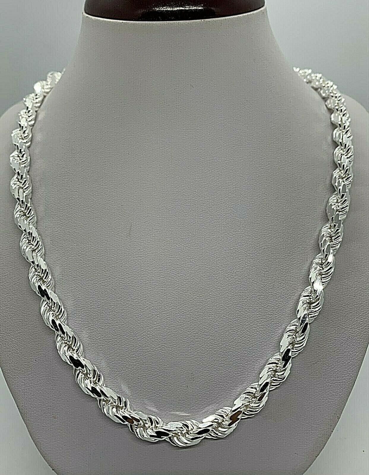 Sterling silver sale rope chain 10mm