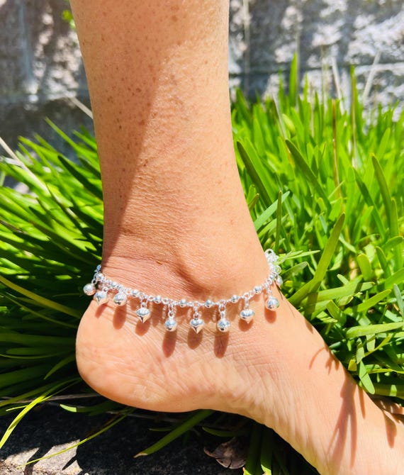 Anklets for women sterling silver discount