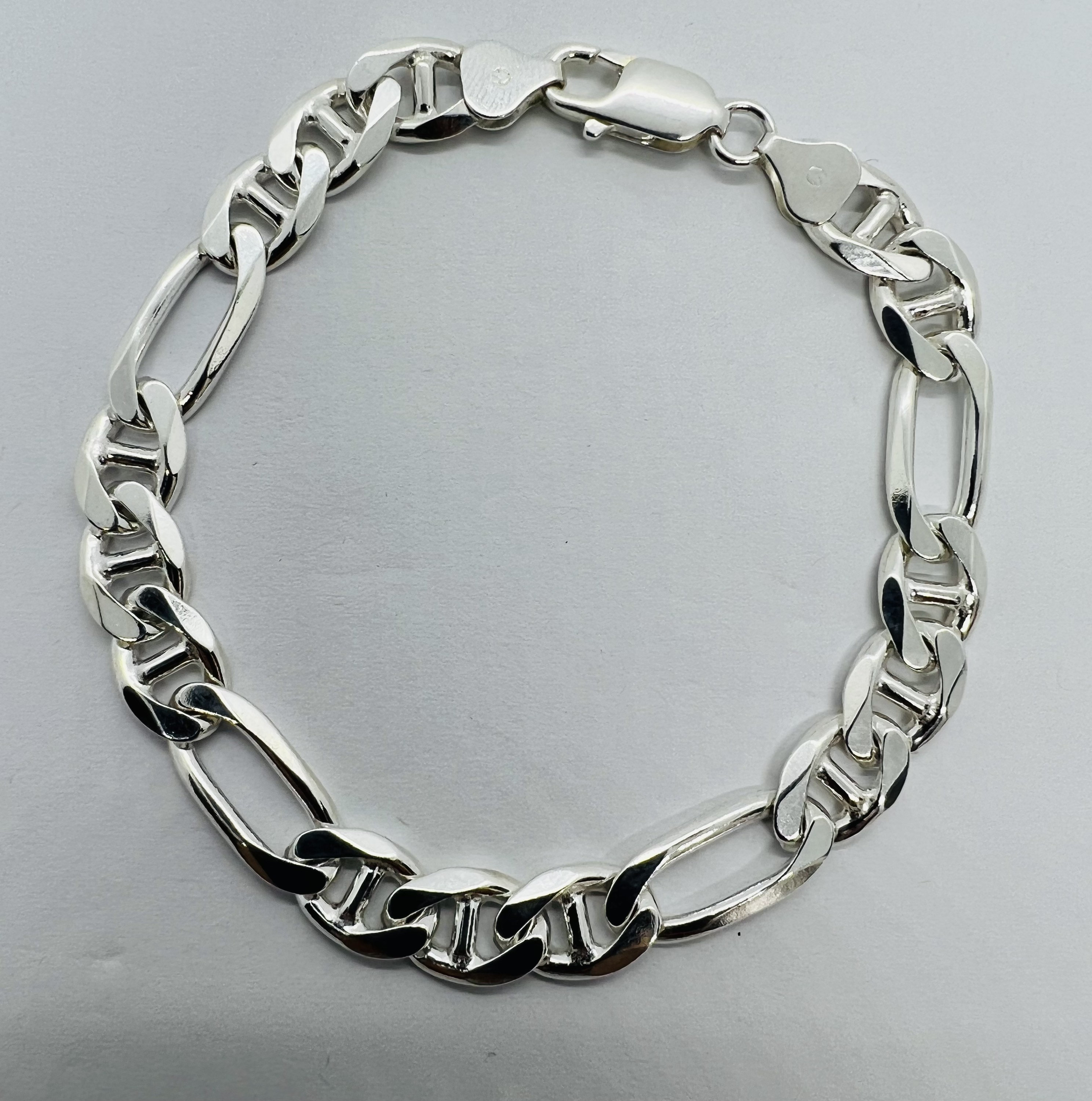 Men's Sterling Silver Figaro Mariner Link Bracelet, 8.4mm - Etsy
