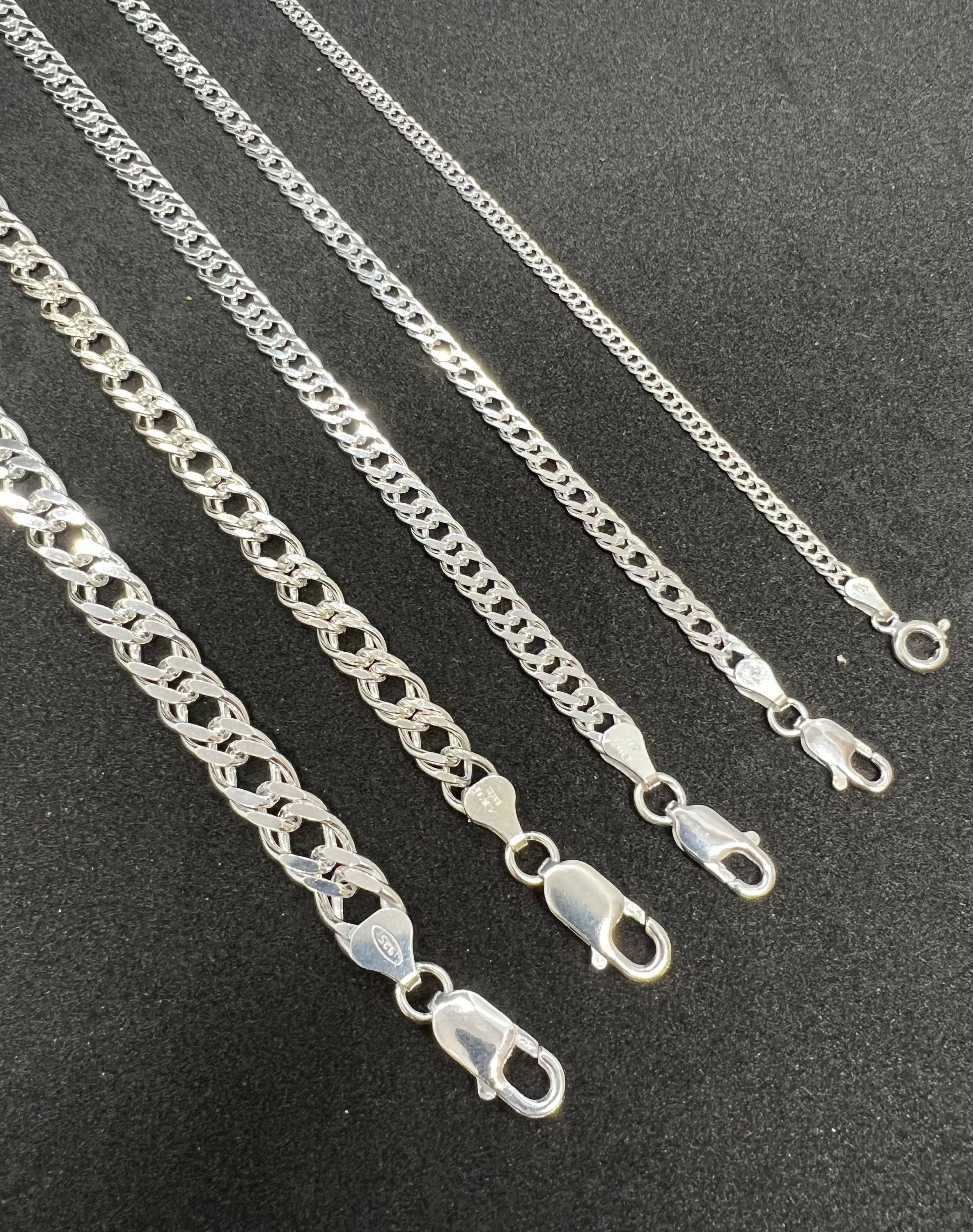 Sterling Silver Double Cuban Link Chain Necklace – Women