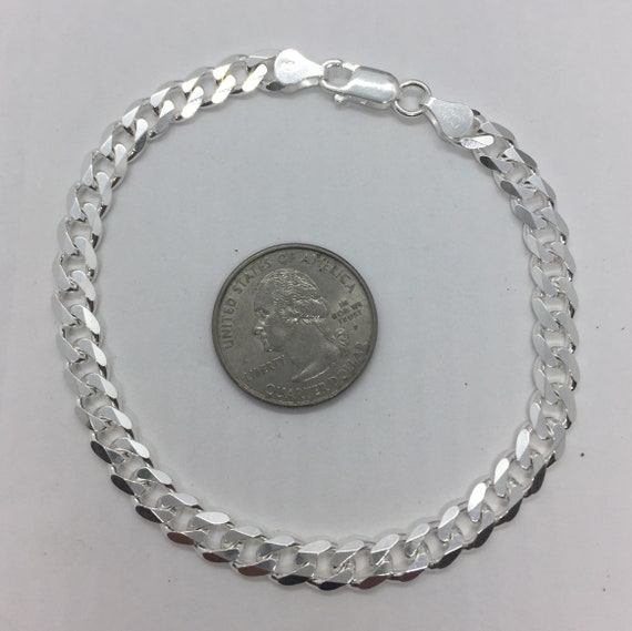 925 Sterling Silver Anklet THICK Cuban Link Chain Bracelet Women's