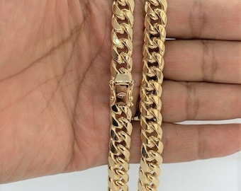 Men's 10k Gold Miami Cuban Link Chain, Hand Polished (9.5mm)