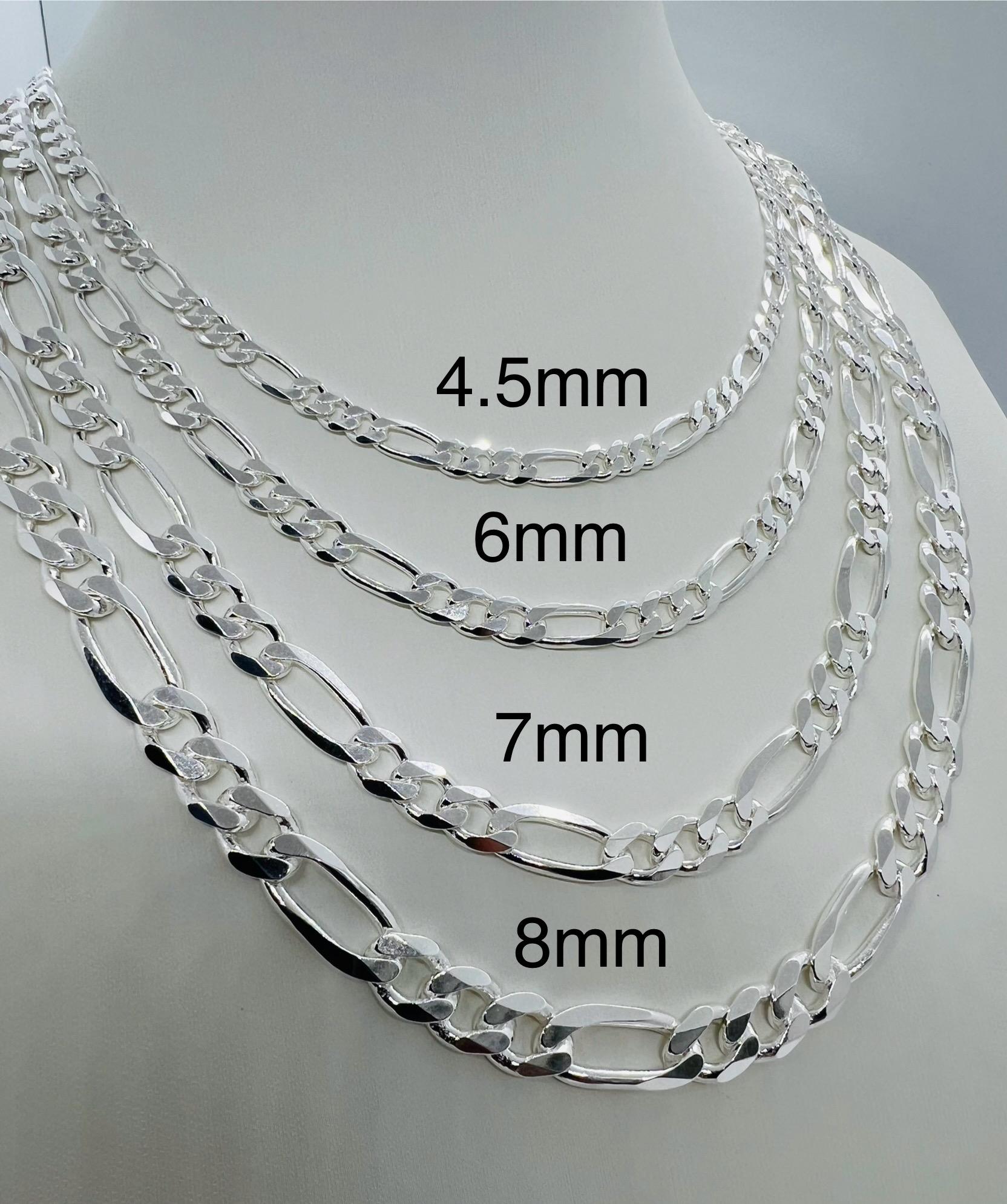 Collana Unisex In Argento 925 Con Maglia Figaro 2mm - Lunghezza 24 Pollici - Gioiello Ipoallergenico - 2