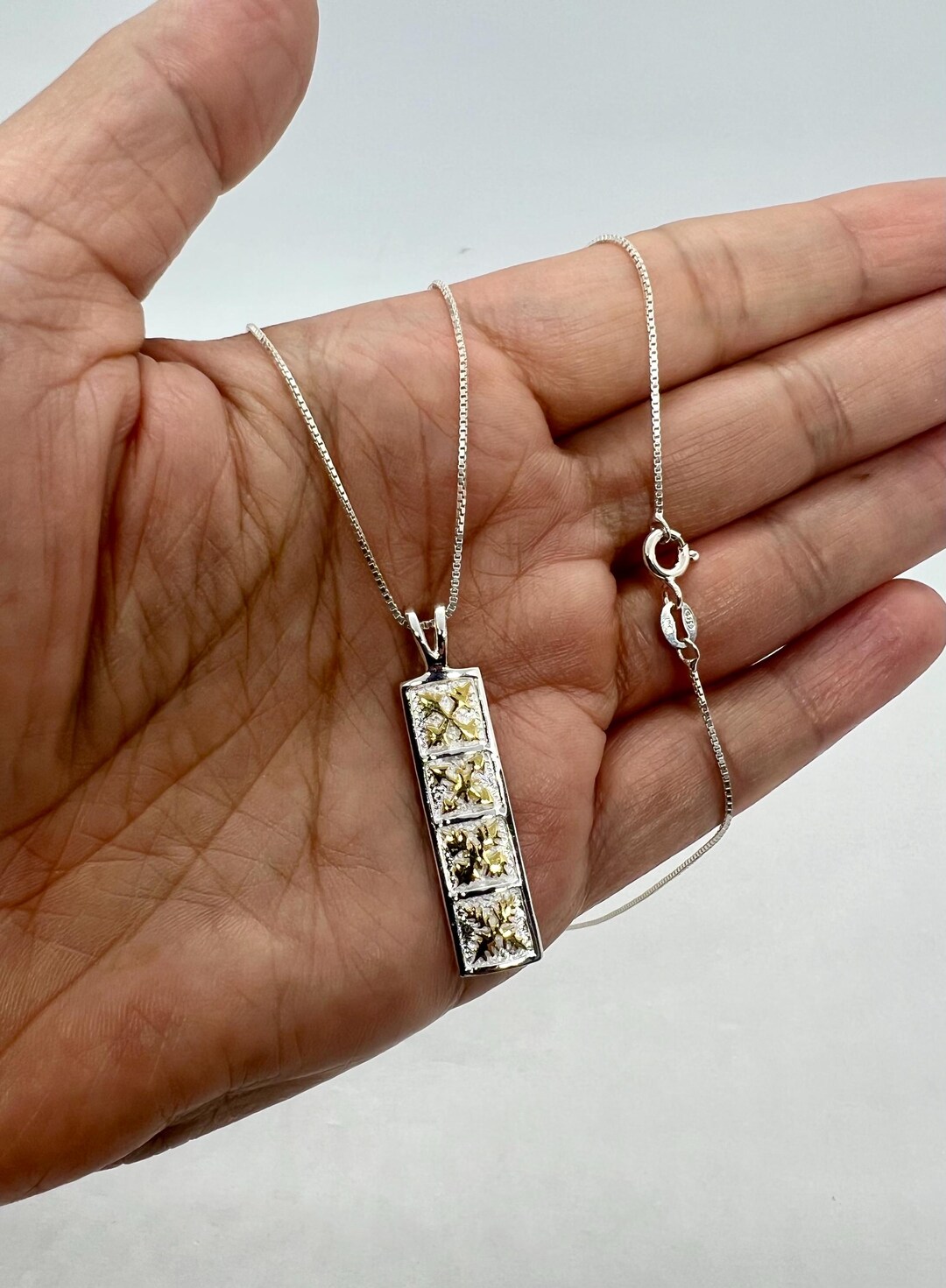 925 Sterling Silver Two Tone Hawaiian Necklace, Personalized - Etsy