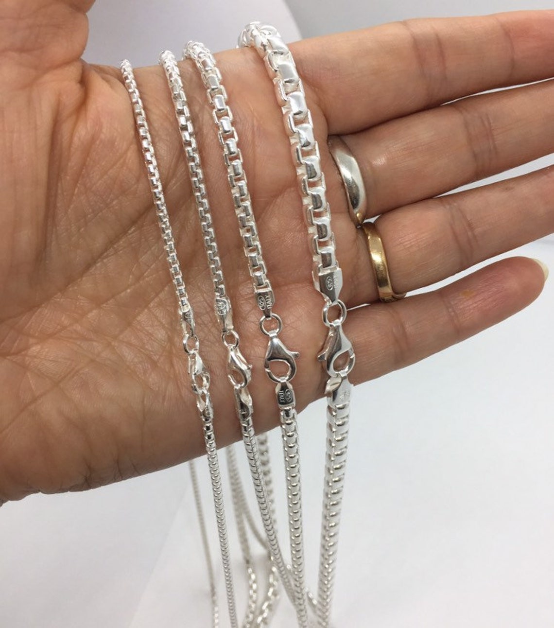 Round Box Chains 925 Sterling Silver Solid Chains 2mm-5mm - Etsy