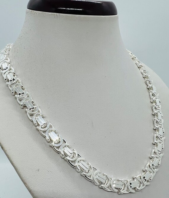 Buy 925 Sterling Silver Flat Byzantine Chain Men's Women's Buy 925 Sterling Silver Flat Byzantine Chain Men's Women's