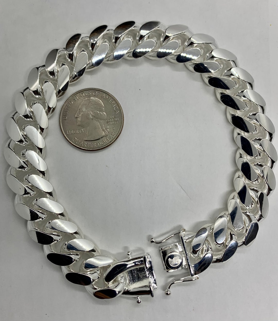 Mens platinum cuban outlet link bracelet