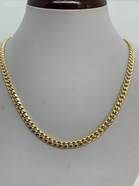 Rollo Cadena de acero inoxidable eslabón dorado cubano plano 10m