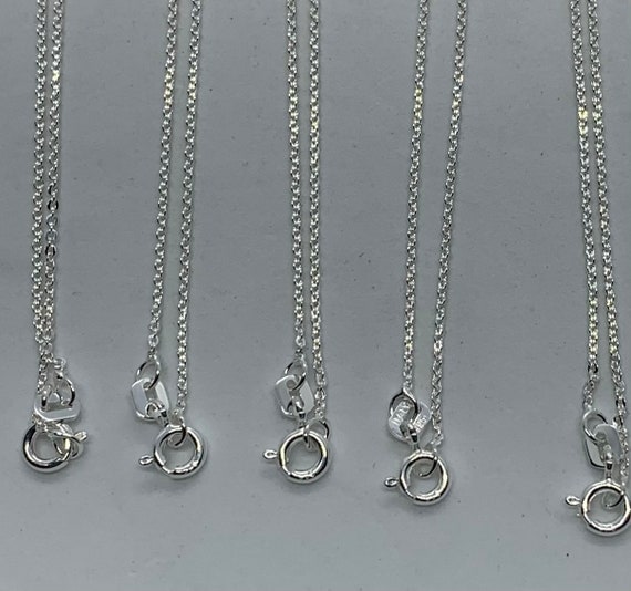 Alfred & Vincent 1mm Rolo Link Chain Necklace - .925 Italy Sterling Silver, Rhodium-Plated, 14-24 Inch, Spring Ring Closure