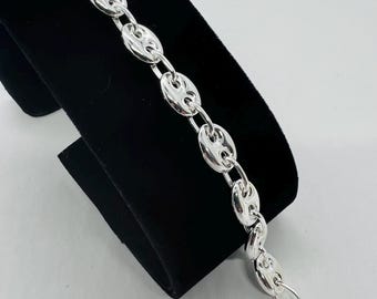 925 Sterling Silver Vintage Italy Anchor Mariner Link Bracelet