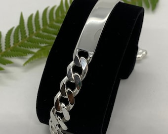 Bracciale Uomo In Acciaio Inox 316L, Maglia Cubana 11mm, Colore Argento, Lunghezza 8.5 Pollici, Con Scatola - Foto 4