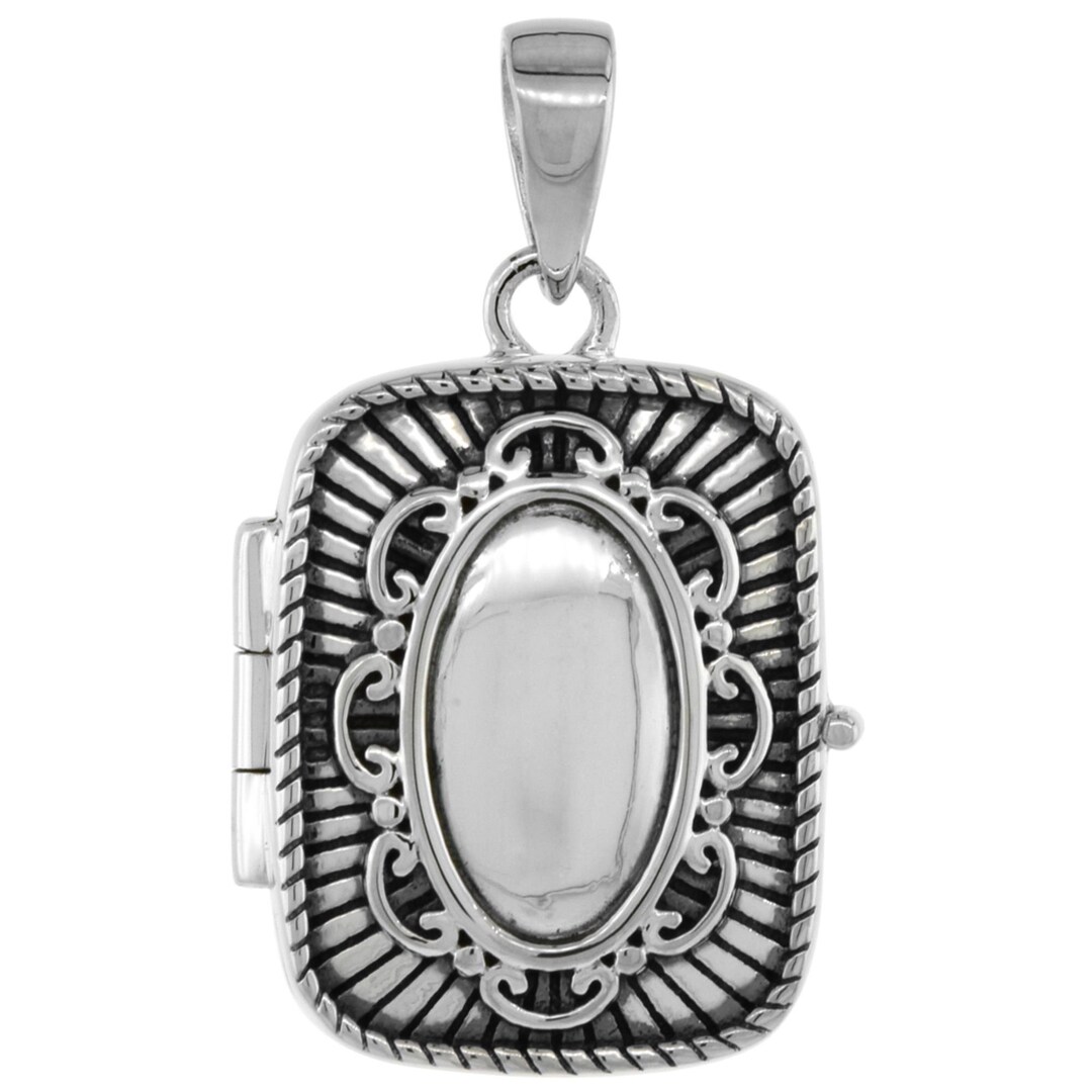 925 Sterling Silver Women's Picture Frame Locket With or Without Chain ...