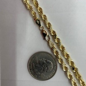 10K Diamond Cut Solid Gold Rope Chain/necklace - Etsy