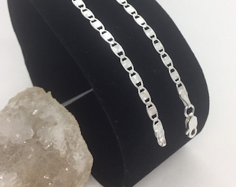 925 Sterling Silver anklet 3mm chain Valentino Link Ankle bracelet Women&#39;s Anklet 9&quot; 10&quot;11&quot;