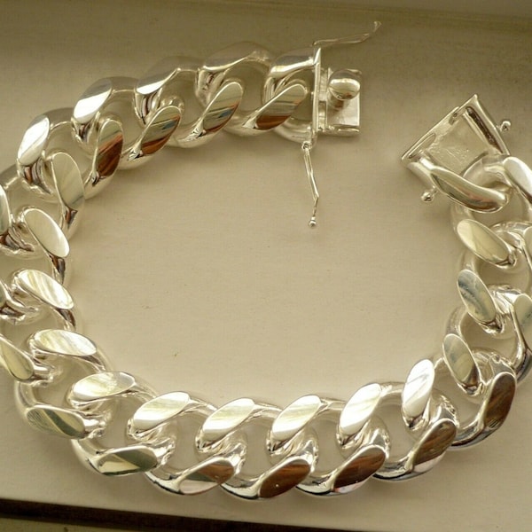 18.8mm 925 Sterling silver men's bracelet Cuban link bracelet 9" 10" Men's Link Bracelet CUSTOM LENGTHS OFFERED