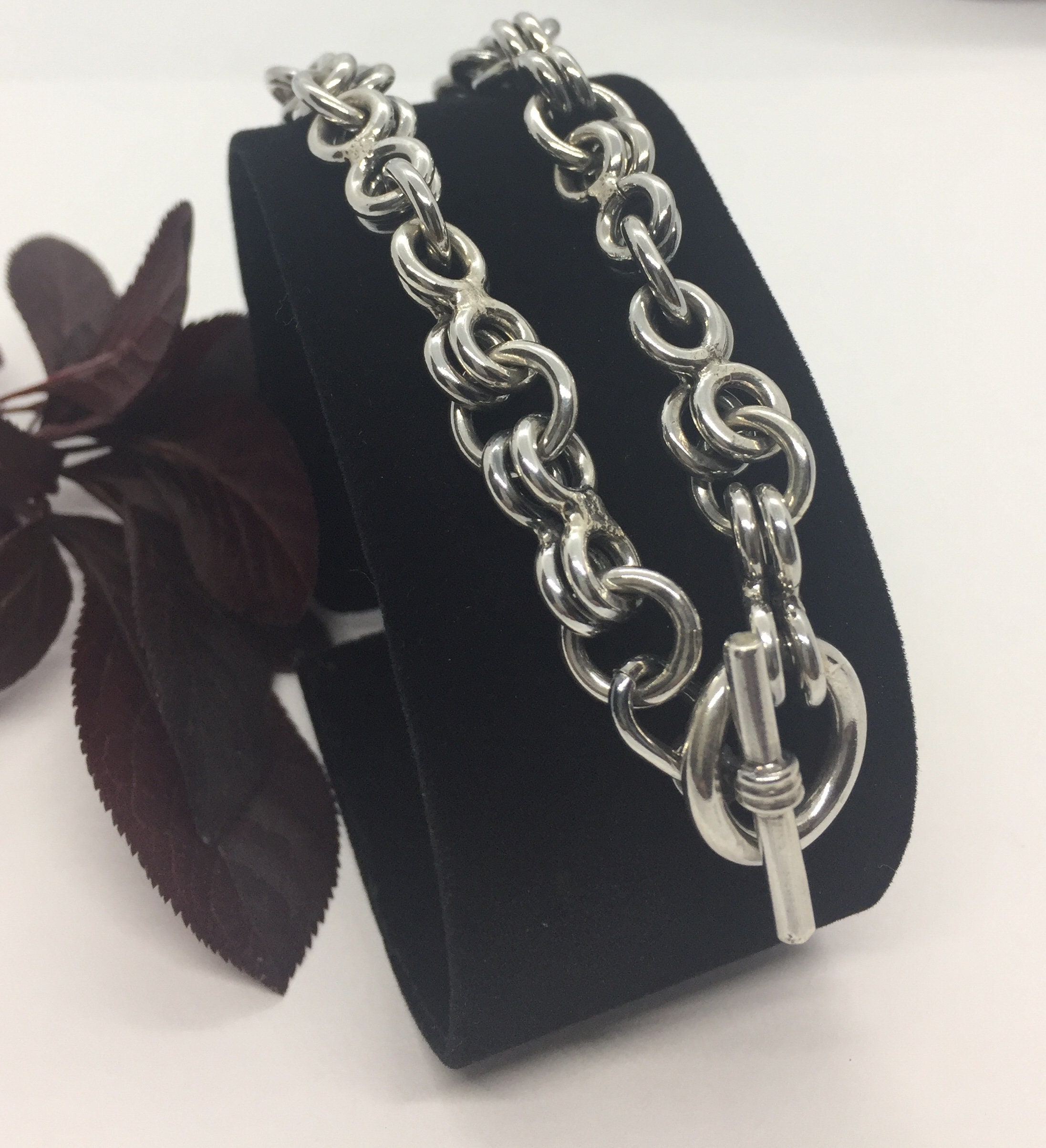 Men's Women's Solid Handmade Link Bracelet 925 - Etsy