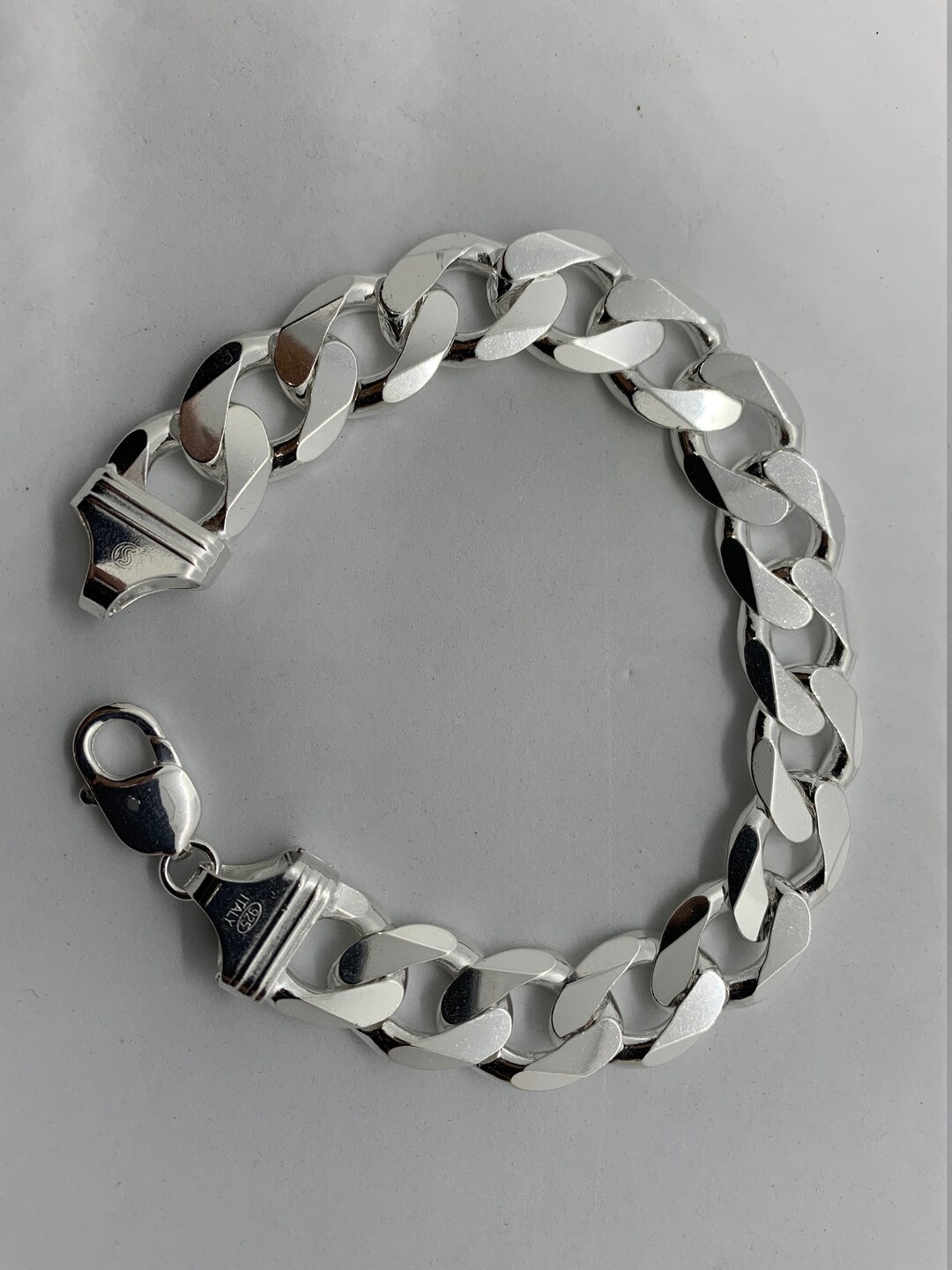 ID Bracelet for Men 5MM Diamond Cut Curb Link Chain 925 Sterling Silver 8.5  Inch - Walmart.com