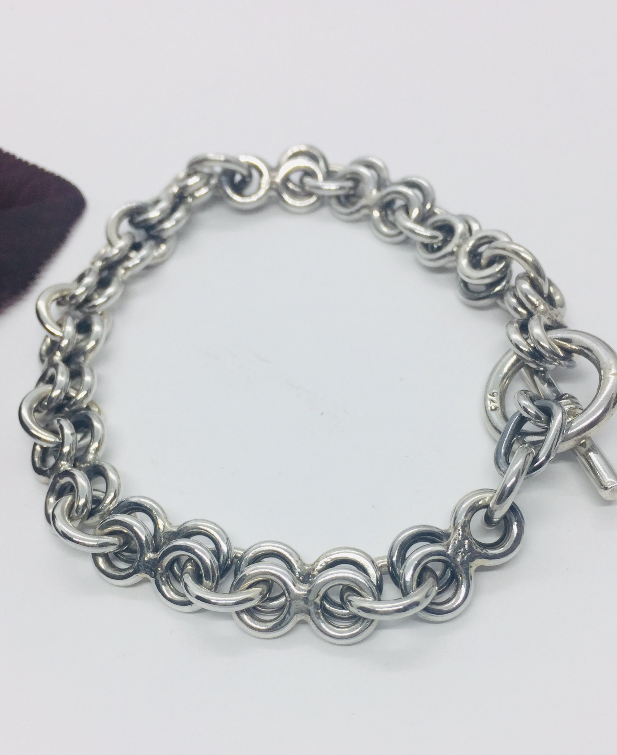 Men's Women's Solid Handmade Link Bracelet 925 - Etsy