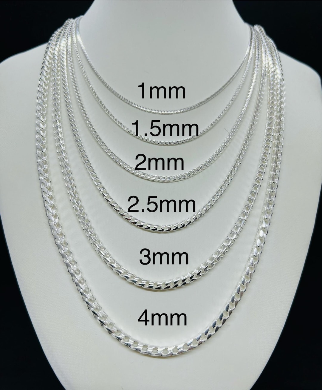 Forgfts 925 Sterling Silver Chain Necklace for Women Girls, Silver