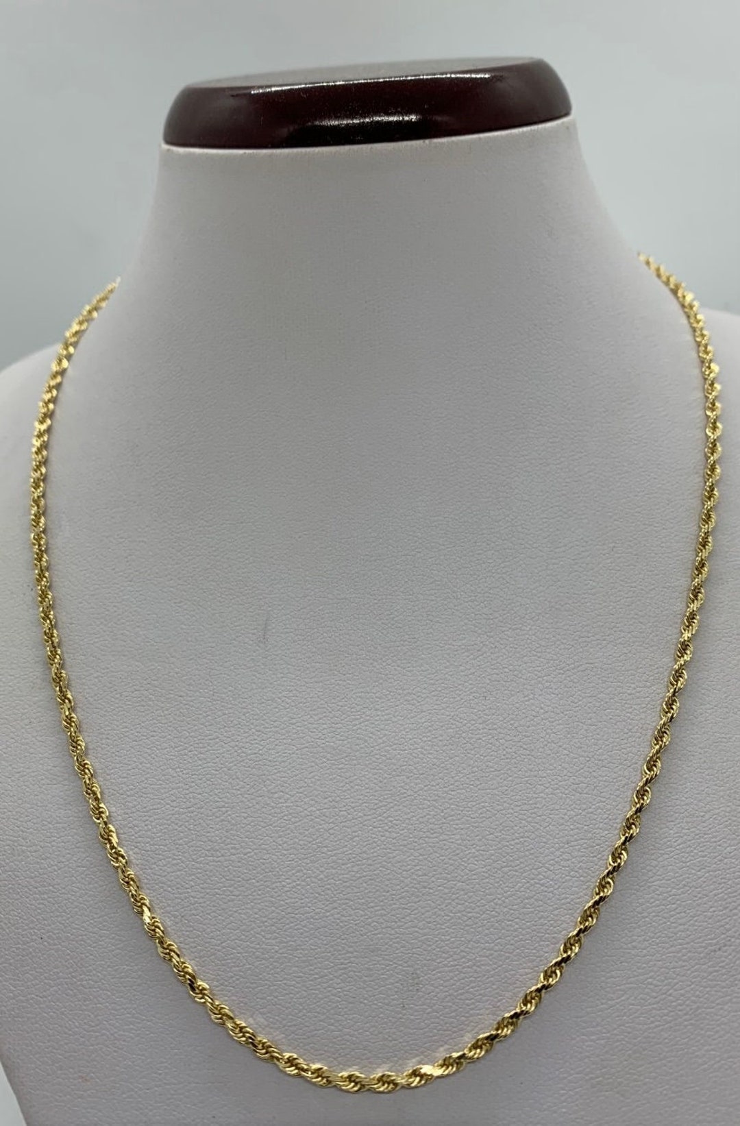 14K Solid Diamond Cut Yellow Gold Rope Chain Necklace Mens Women s 2.5mm Size 1630 CUSTOM LENGTHS OFFERED Etsy