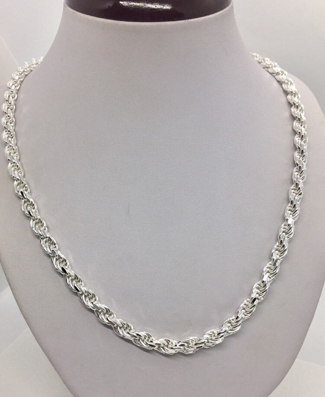 6mm 925 Sterling Silver Men's Women's Solid Rope Chain - Etsy