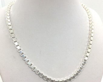 4.5mm 925 Sterling Silver Men's women's thick Box chain Necklace 16" - 24"