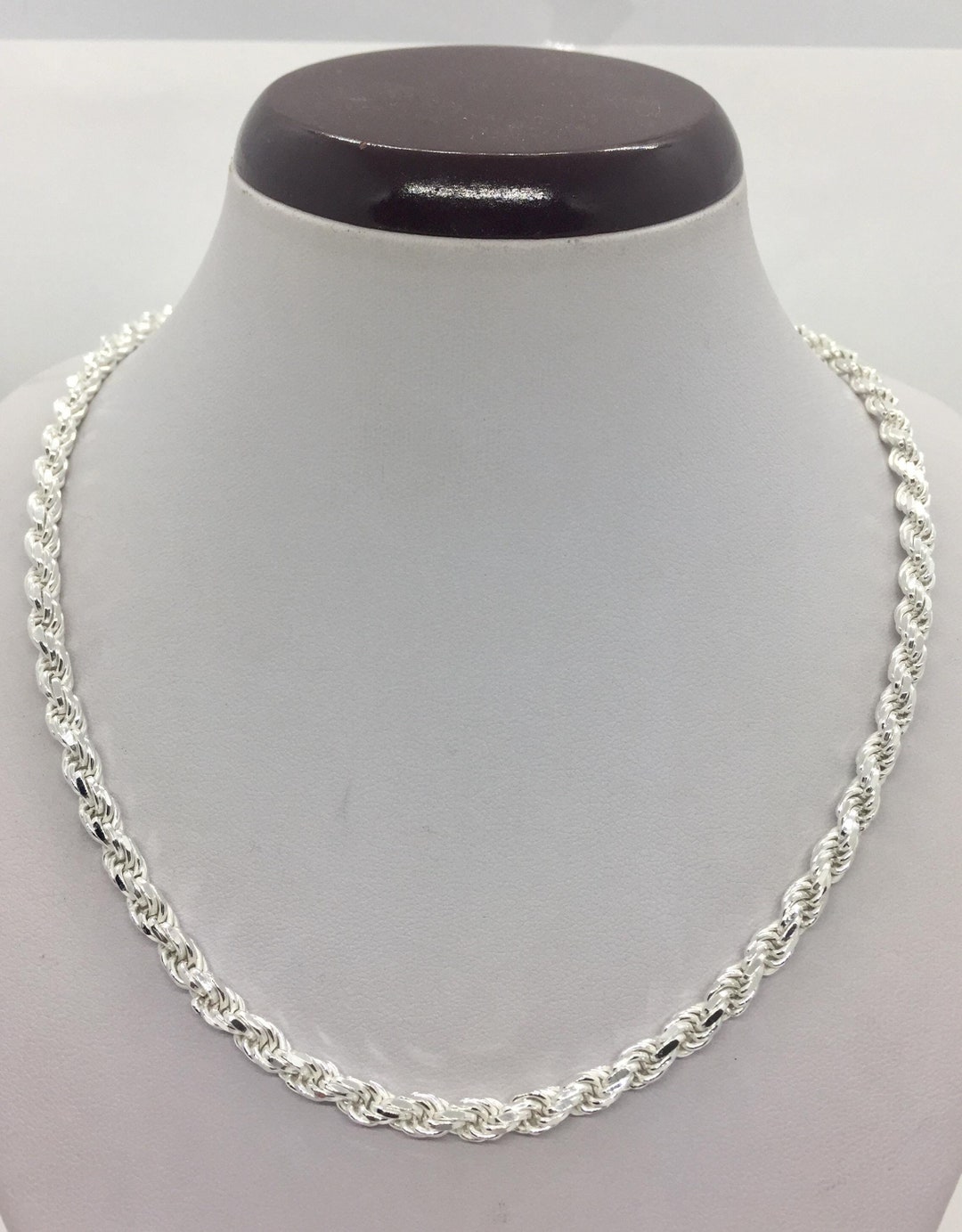 thumbnail image 2 of 925 Sterling Silver 4mm Rope Chain Necklace - 20 Inch - Unisex NY012 2 of 6