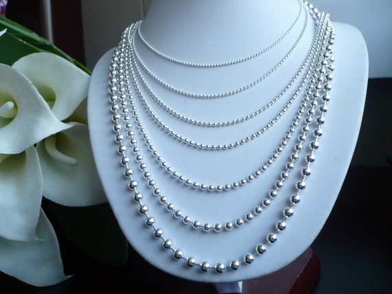 【TATIANA】(Silver925) Pearl ball chain necklace Amazon.com: Dsnyu Sterling Silver Chain 925 Silver, 45CM