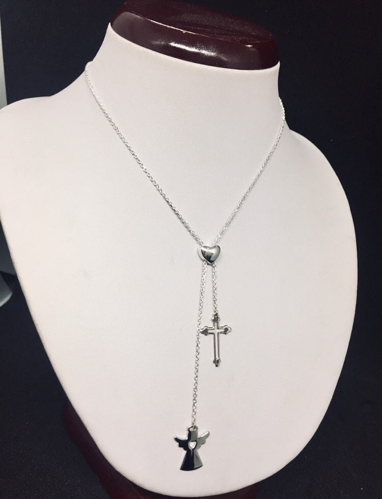 925 Sterling Silver Y Necklace. Silver Lariat Necklace Silver Etsy