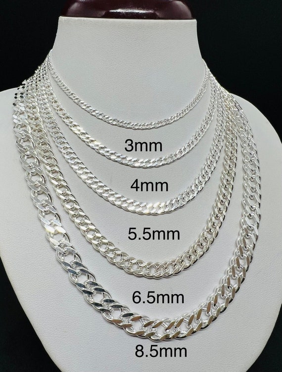 925 Sterling Silver Double Cuban Link Chain Rombo Link Women s Men s Necklace 16 30 Custom Lengths Offered Gift for Holidays Etsy Canada
