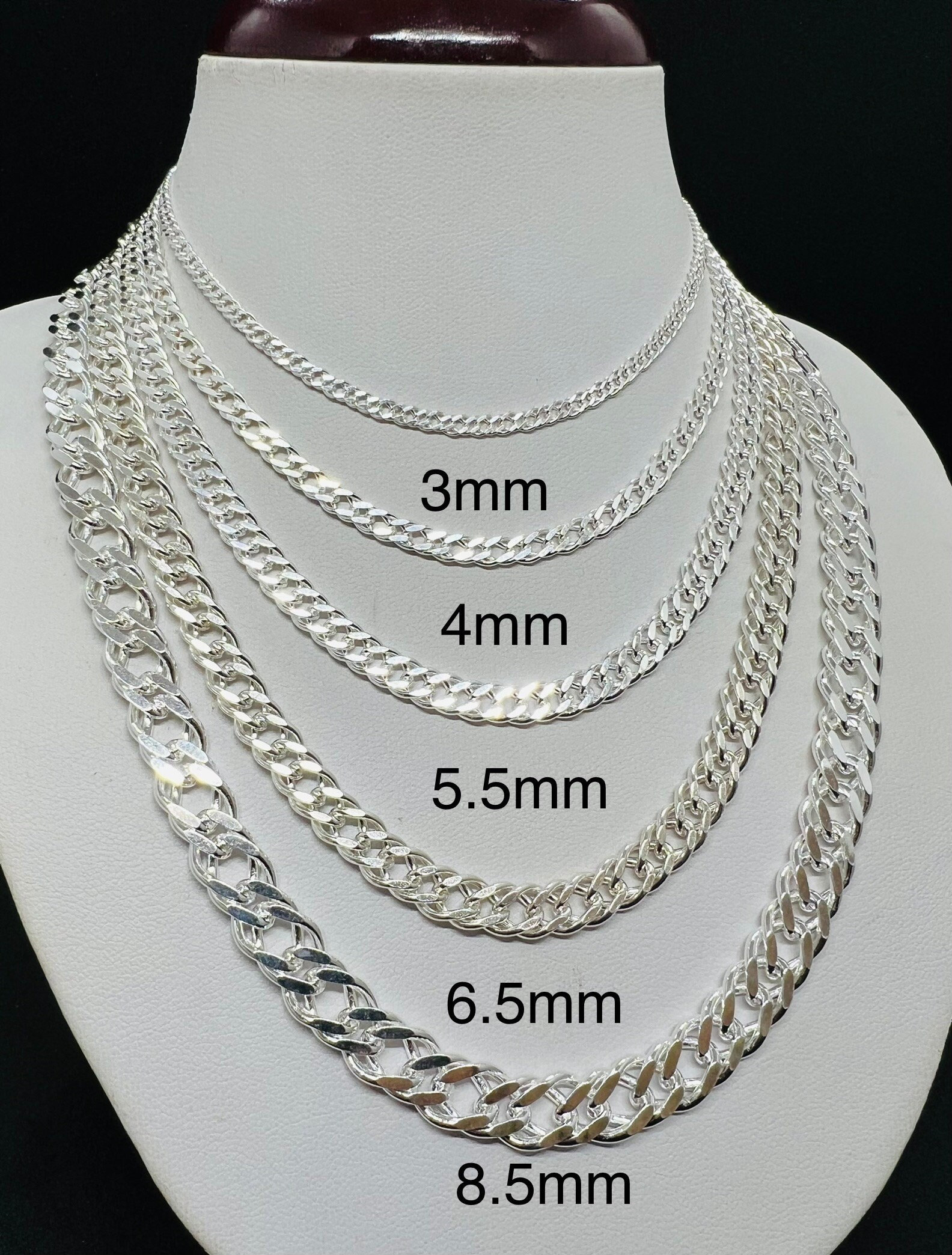 Set 2 Braccialetti Uomo In Argento 925 - Cuban Link E Rope, Regolabile 7-9 Pollici