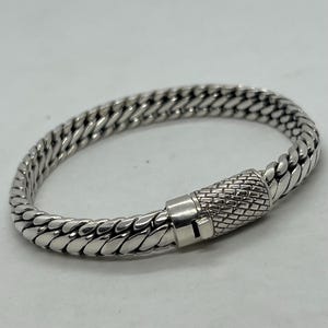 8mm 925 Sterling Silver Solid Men&#39;s Women&#39;s braided bali style bracelet 8&quot; 9&quot; handmade Bold Bracelet