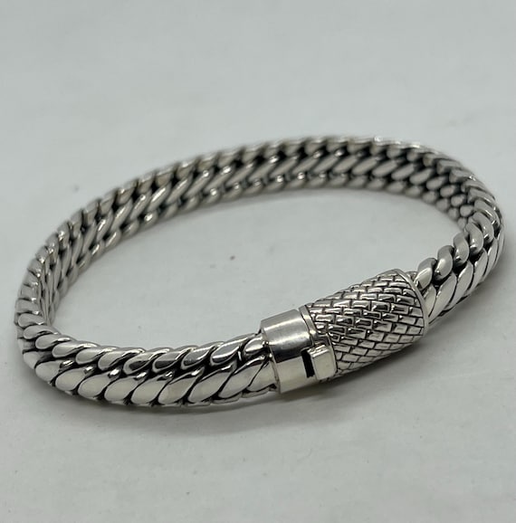 Handmade Sterling Silver Bali Braided Bracelet, Byzantine Lock - Etsy